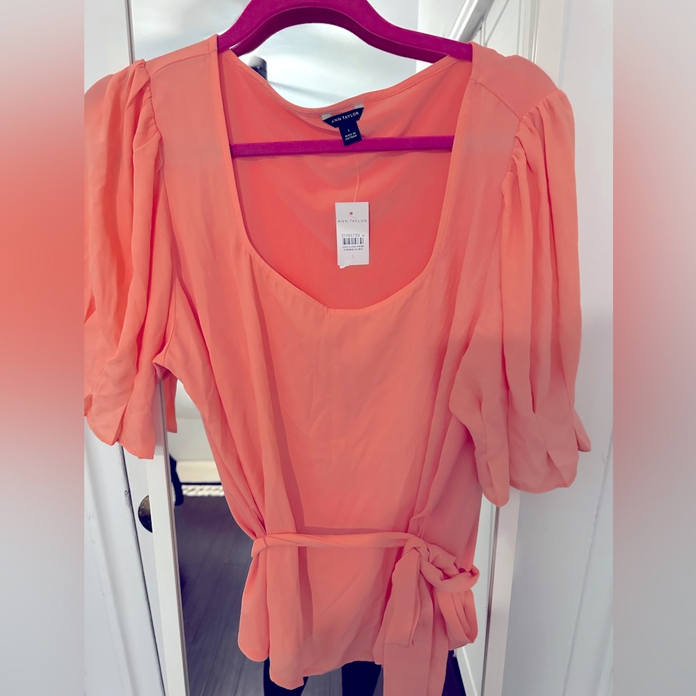 Ann Taylor summer orange blouse